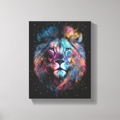 Space Nebular Lion - Graffiti Neon Ink Splash Leinwanddruck (Vorderseite)