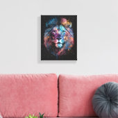 Space Nebular Lion - Graffiti Neon Ink Splash Leinwanddruck (Insitu (Wohnzimmer))