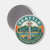 Space Needle USA Magnet (Vorderseite/Rückseite)