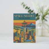 Space Needle Washington Postkarte (Stehend Vorderseite)