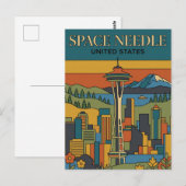 Space Needle Washington Postkarte (Vorne/Hinten)