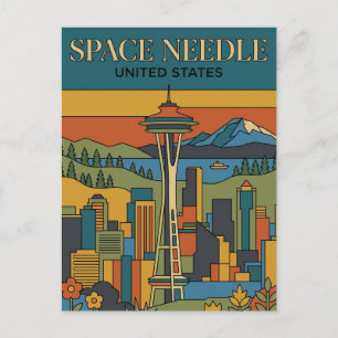 Space Needle Washington Postkarte