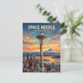 Space Needle Washington State Postkarte (Stehend Vorderseite)