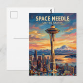 Space Needle Washington State Postkarte (Vorne/Hinten)