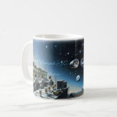 Space Oddity — Raketenstart & Kosmos-Tasse Kaffeetasse (Vorderseite Links)