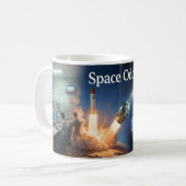 Space Oddity Weltraumstartposter Kaffeetasse (Vorderseite Links)