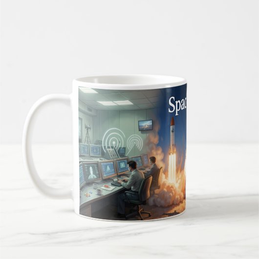 Space Oddity Weltraumstartposter Kaffeetasse (Links)