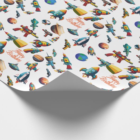Space Odyssey Birthday Geschenkpapier (Ecke)