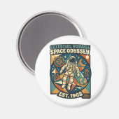Space Odyssey – Cosmic Adventure for Space Lovers Magnet (Vorderseite/Rückseite)
