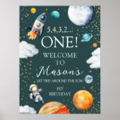 Space One Birthday Welcome Poster (Vorne)
