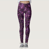 Space Opera Lila Galaxy Glitzer CUSTOM Leggings (Vorderseite)