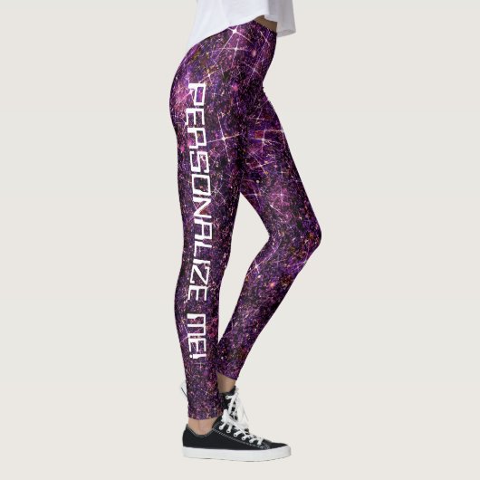 Space Opera Lila Galaxy Glitzer CUSTOM Leggings (Rechts)
