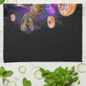 Space Otter Riding Dinosaur T-Rex Donuts Geschirrtuch (Gefaltet)