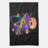 Space Otter Riding Dinosaur T-Rex Donuts Geschirrtuch (Vertikal)