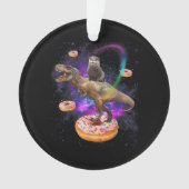 Space Otter Riding Dinosaur T-Rex Donuts Ornament (Vorderseite)