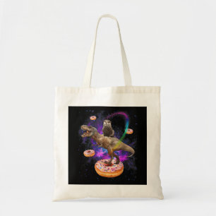 Space Otter Riding Dinosaur T-Rex Donuts Tragetasche