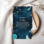 Space Outer Baby Dusche Navy Books for Baby Begleitkarte<br><div class="desc">Fügen Sie Ihrer Babydusche eine herzliche Touch mit unserer Raumdusche "Books for Baby" Aufsteckkarte hinzu. Diese Karte lädt die Gäste dazu ein, beim Aufbau der kleinen Bücherei mitzuwirken, indem sie ein geliebtes Buch anstelle einer Karte mitbringt - und Erinnerungen zu schaffen, die ein Leben lang dauern. Features: Bezauberndes Design: Navy-blue...</div>