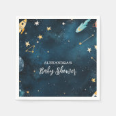 Space Outer Baby Dusche Navy Serviette (Vorderseite)