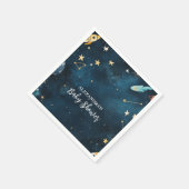 Space Outer Baby Dusche Navy Serviette (Ecke)