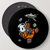 Space Panda Bear Astronaut Galaxy Kosmische Tier Button (Vorne & Hinten)
