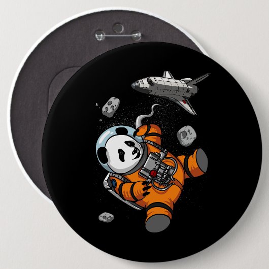 Space Panda Bear Astronaut Galaxy Kosmische Tier Button (Vorne & Hinten)