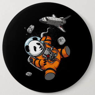 Space Panda Bear Astronaut Galaxy Kosmische Tier Button