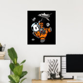 Space Panda Bear Astronaut Galaxy Kosmische Tier Poster (Heimbüro)
