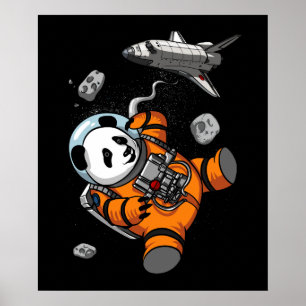 Space Panda Bear Astronaut Galaxy Kosmische Tier Poster
