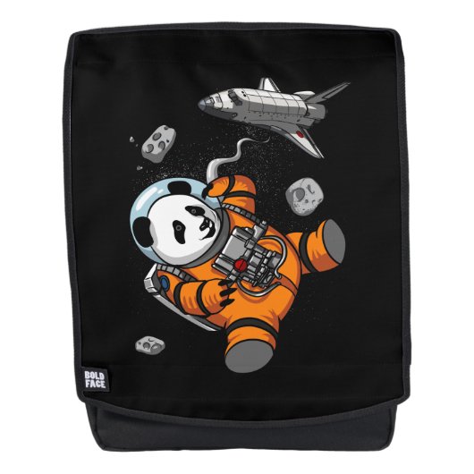 Space Panda Bear Astronaut Galaxy Kosmische Tier Rucksack (Vorderseite)