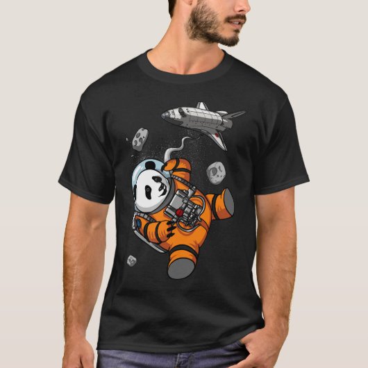 Space Panda Bear Astronaut Galaxy Kosmische Tier T-Shirt (Vorderseite)