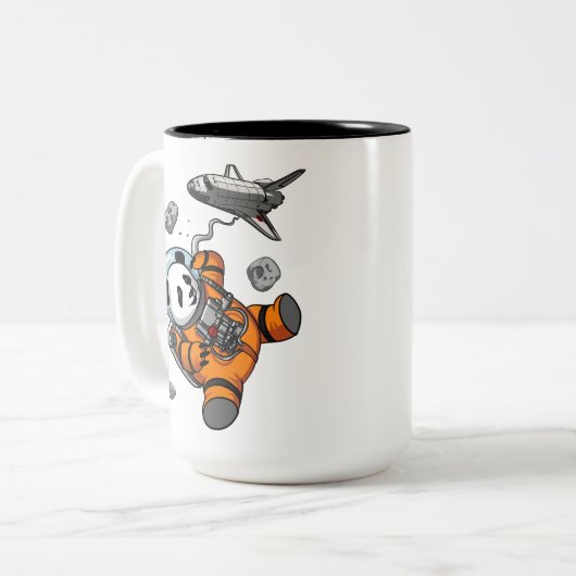 Space Panda Bear Astronaut Galaxy Kosmische Tier Zweifarbige Tasse (Vorderseite Links)