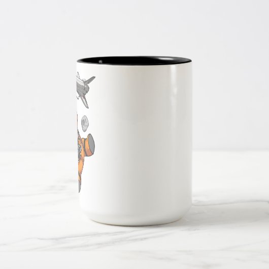 Space Panda Bear Astronaut Galaxy Kosmische Tier Zweifarbige Tasse (Mittel)