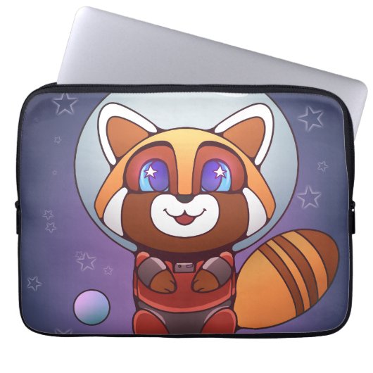 Space Panda Chippy! Laptopschutzhülle (Vorderseite)