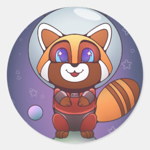 Space Panda Chippy! Runder Aufkleber