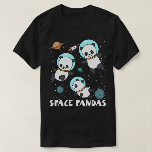 Space Pandas Funny Astronaut Planet Travel T-Shirt (Design vorne)