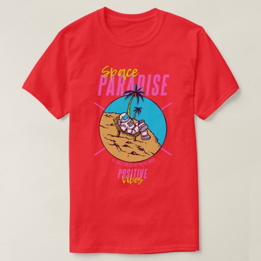 Space Paradise Summer Retro Vibes T-Shirt (Design vorne)