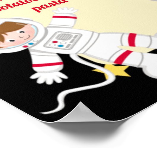 Space Party 1 Geburtstag Meilenstein Poster (Ecke)