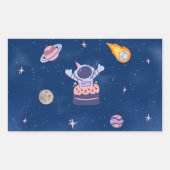 Space Party Collection Rechteckiger Aufkleber (Vorderseite)