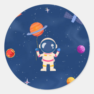 Space Party Collection Runder Aufkleber