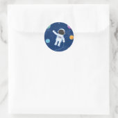 Space Party Collection Runder Aufkleber (Tasche)