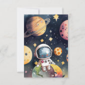 Space Party Erste Reise um die Sonne Einladung (Rückseite)