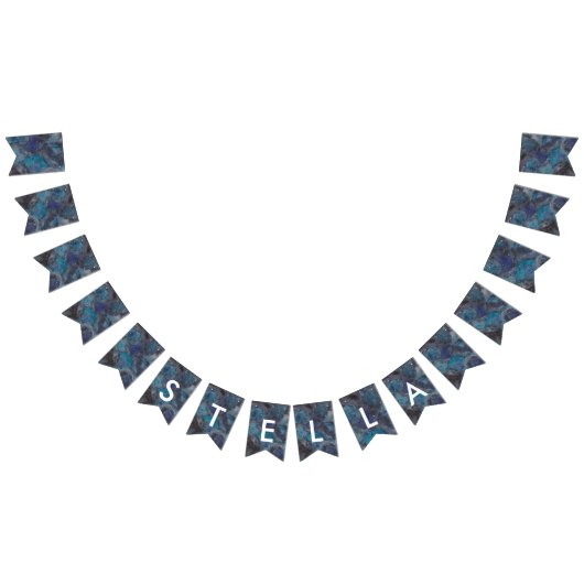 Space Party Galaxy Personalisiert Blue Wimpelkette (Alle)