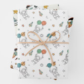 Space Party Kids Wrapping paper Geschenkpapier Set (Beispiel)