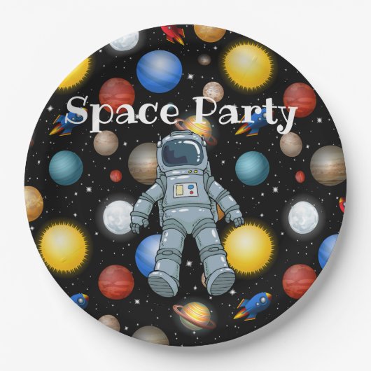 Space Party Pappteller (Vorderseite)