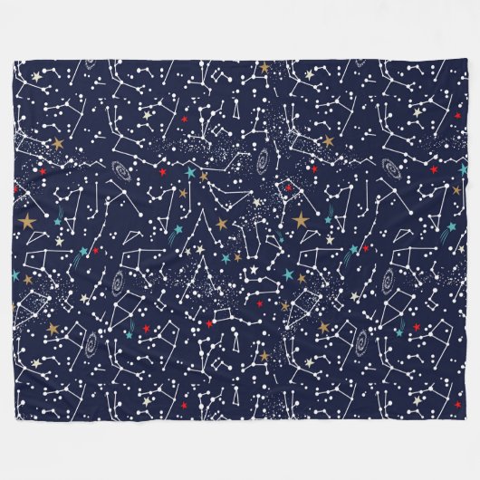 Space Pattern Fleece-Decke Fleecedecke (Vorderseite (Horizontal))