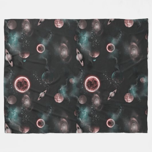 Space Pattern Fleece-Decke Fleecedecke (Vorderseite (Horizontal))