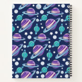 Space Pattern, Planets, Stars, Galaxy, Your Name Notizblock (Rückseite)