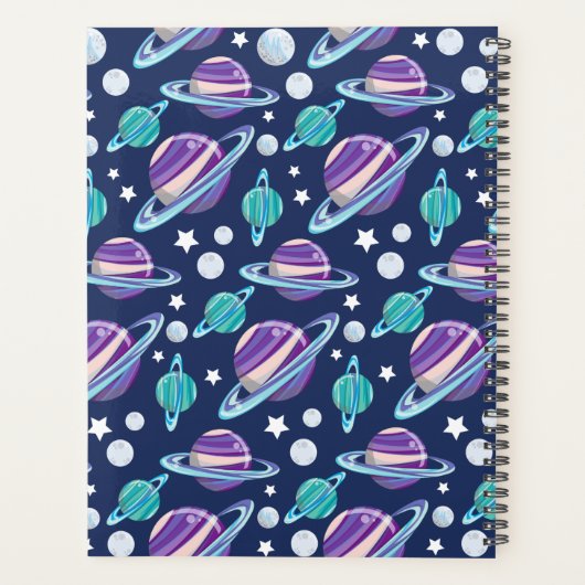 Space Pattern, Planets, Stars, Galaxy, Your Name Planer (Rückseite)