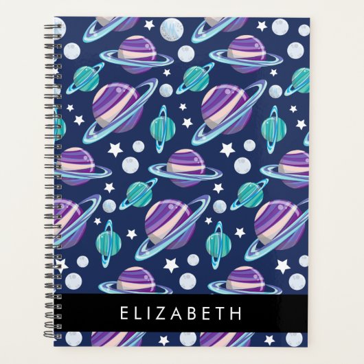 Space Pattern, Planets, Stars, Galaxy, Your Name Planer (Vorderseite)