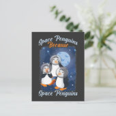 Space Penguin Funny Astronaut Niedlich Galaxy Tier Postkarte (Stehend Vorderseite)